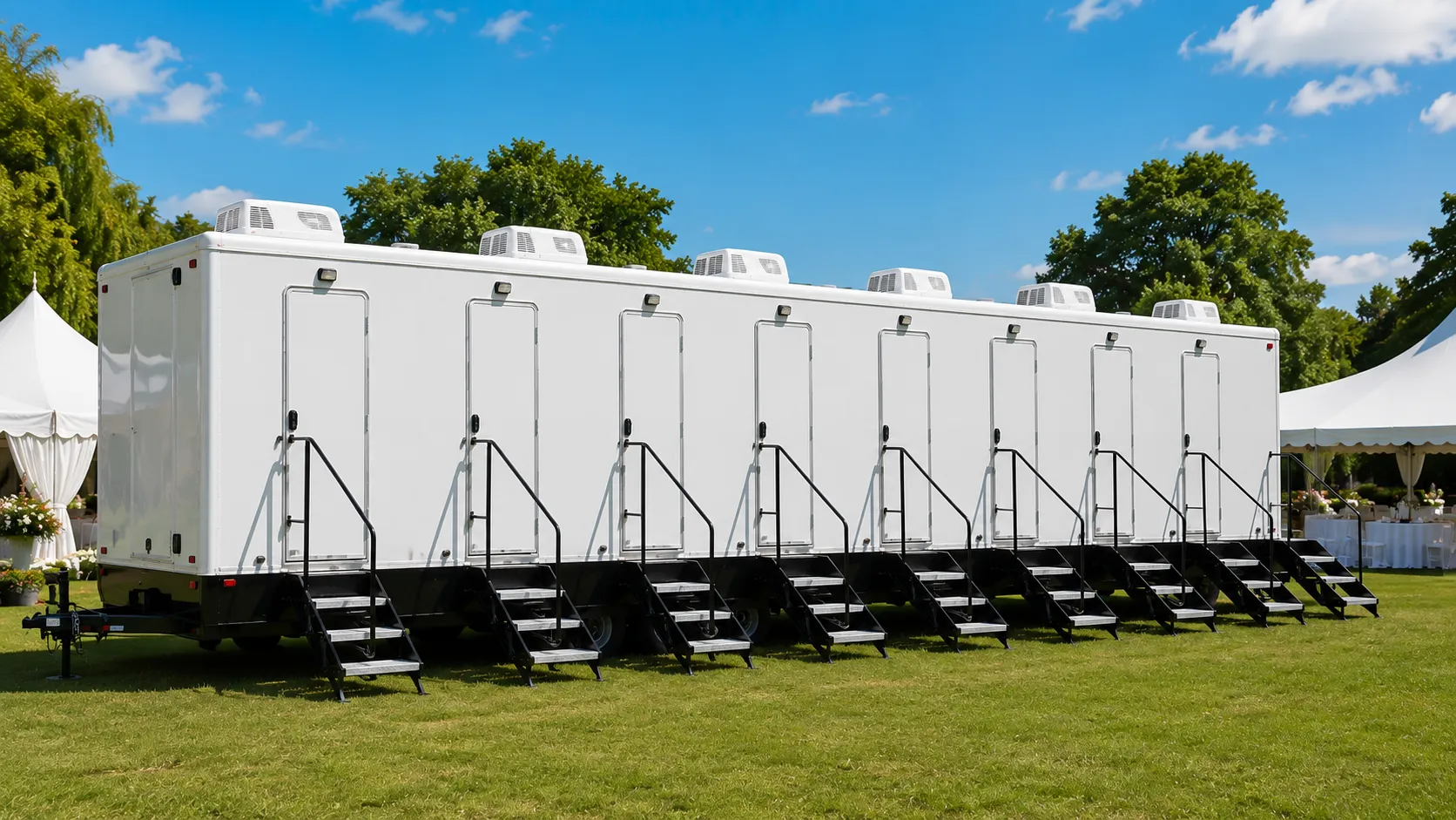 8 Stall Restroom Trailer in Raleigh, NC